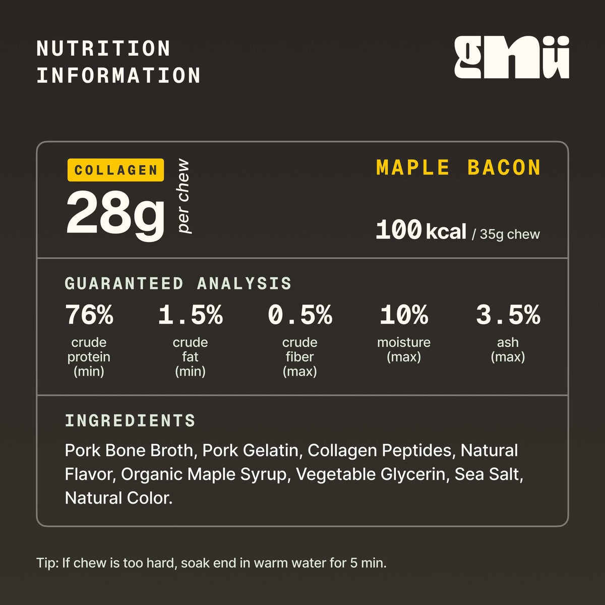 Bone Broth Chew: Maple Bacon